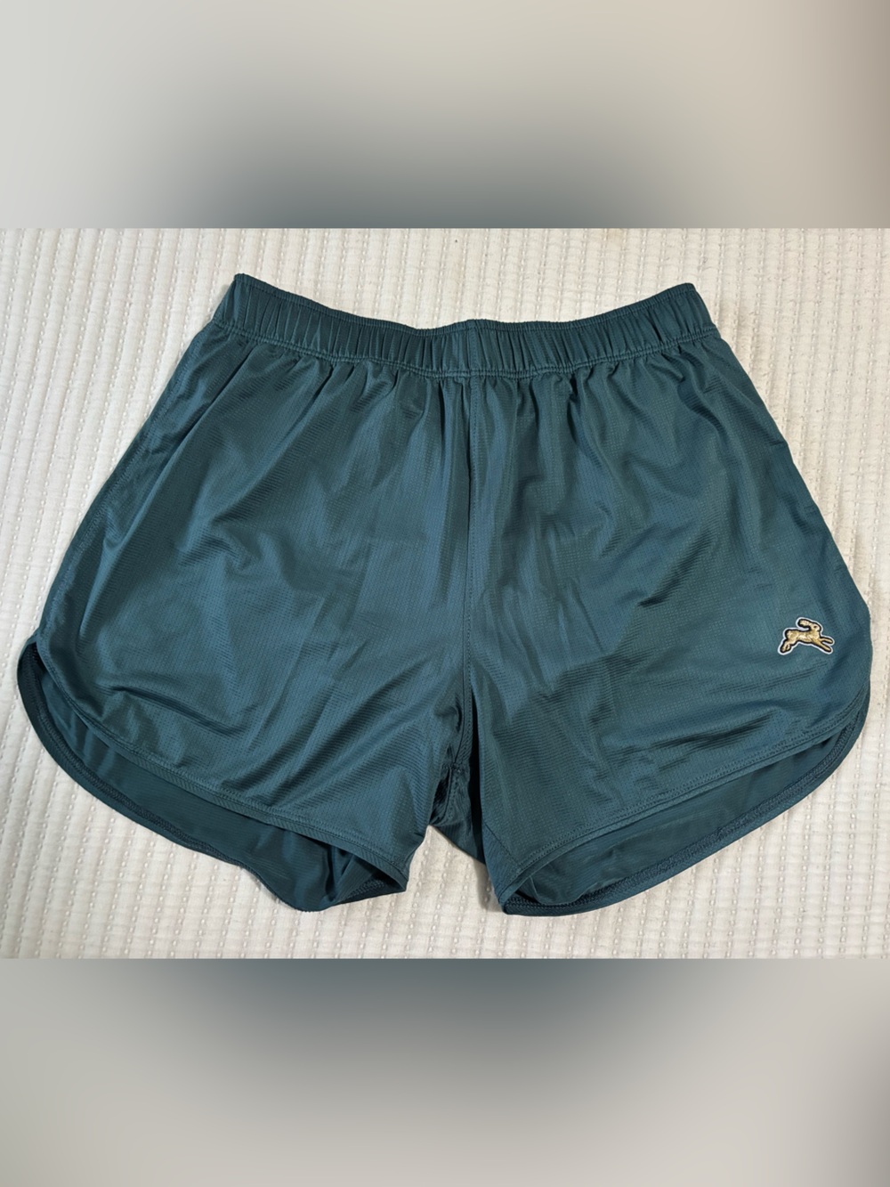 Tracksmith Teal Waistband Performance Shorts